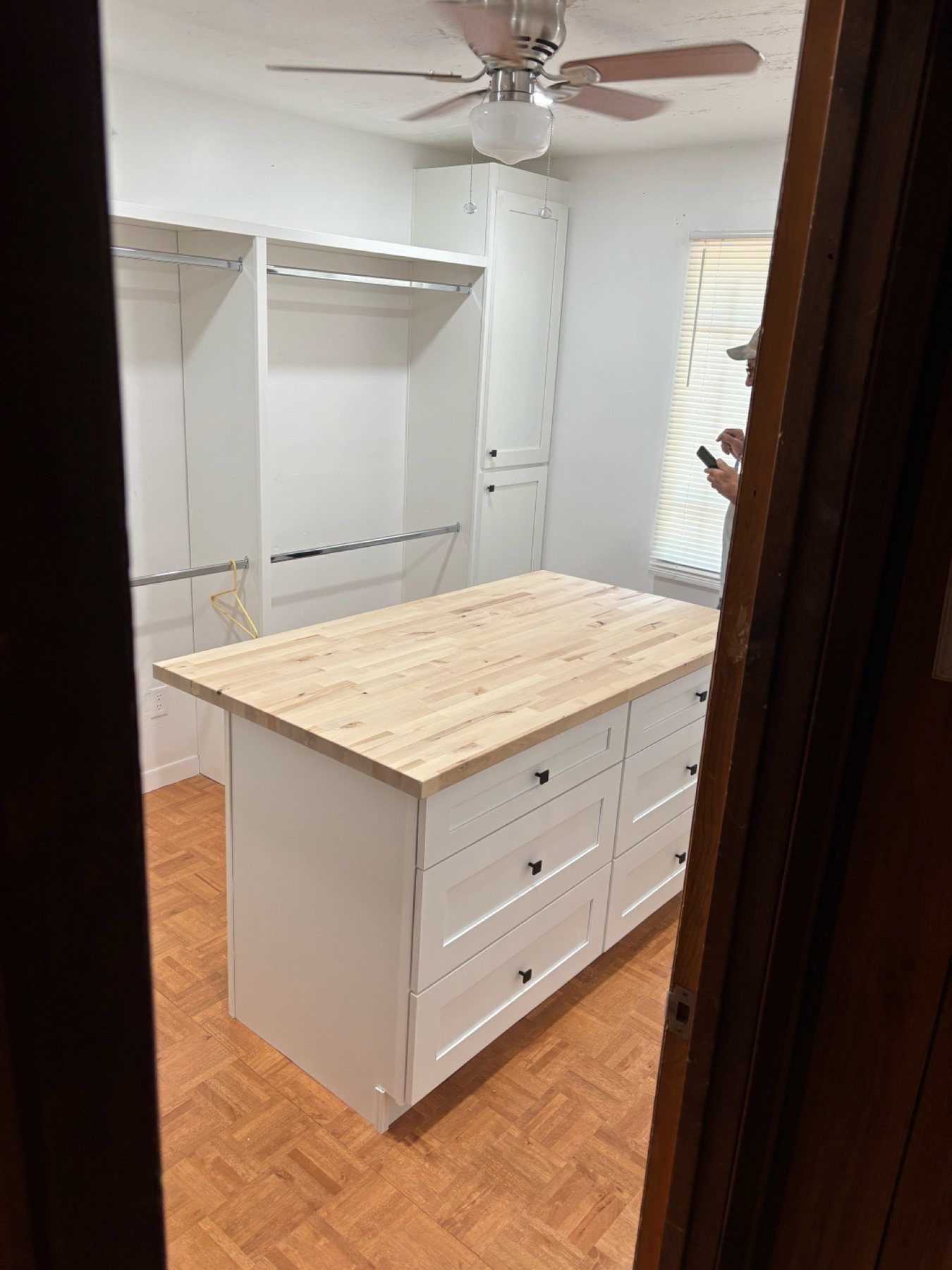 Custom closet with built-in island