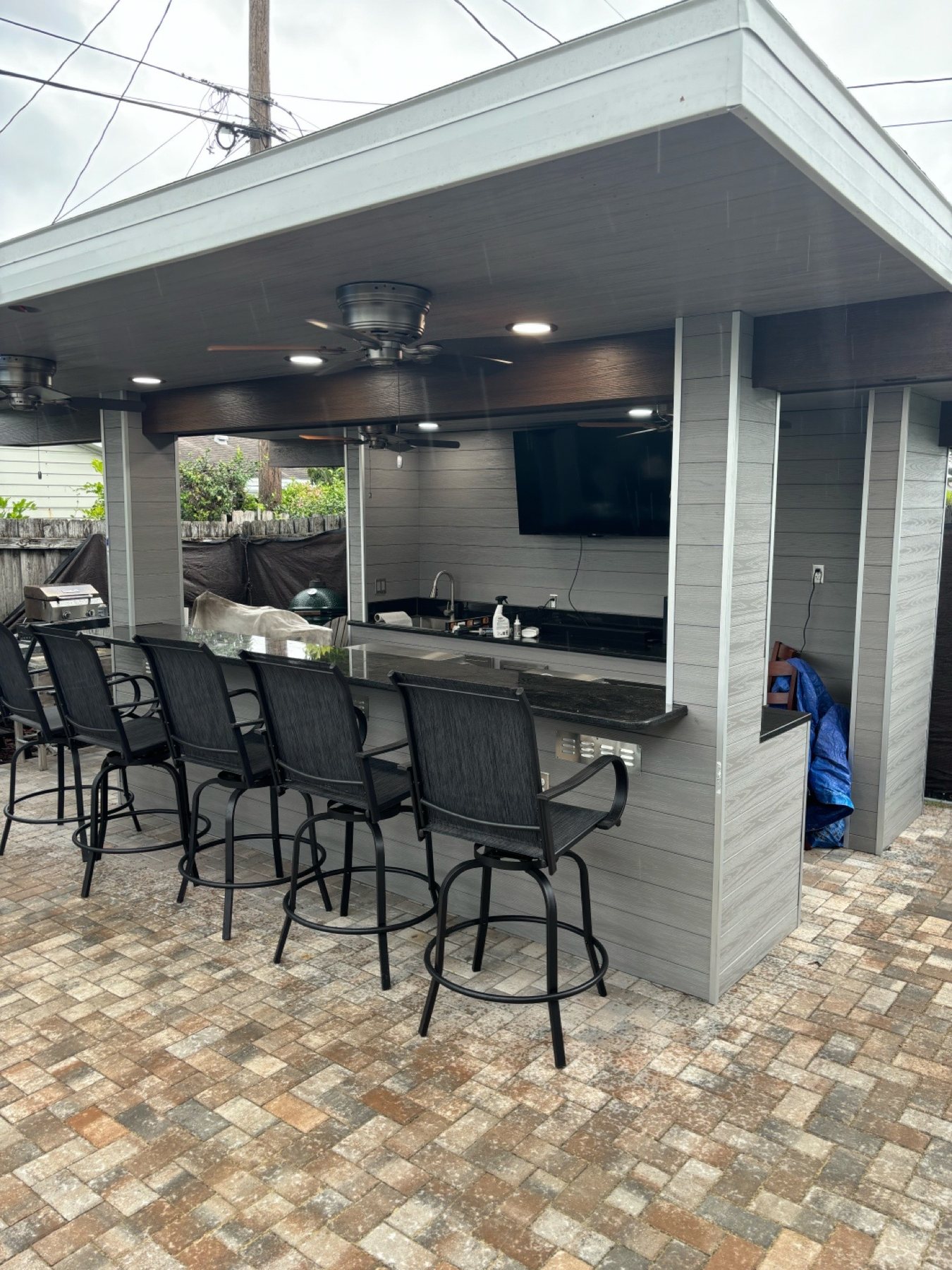Finished outdoor kitchen