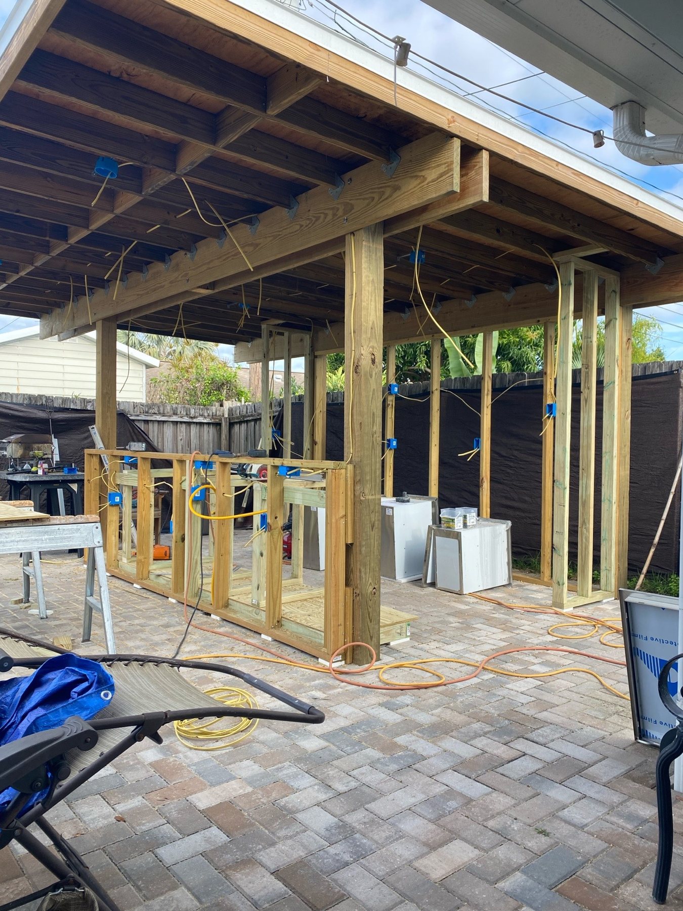 Outdoor kitchen framing