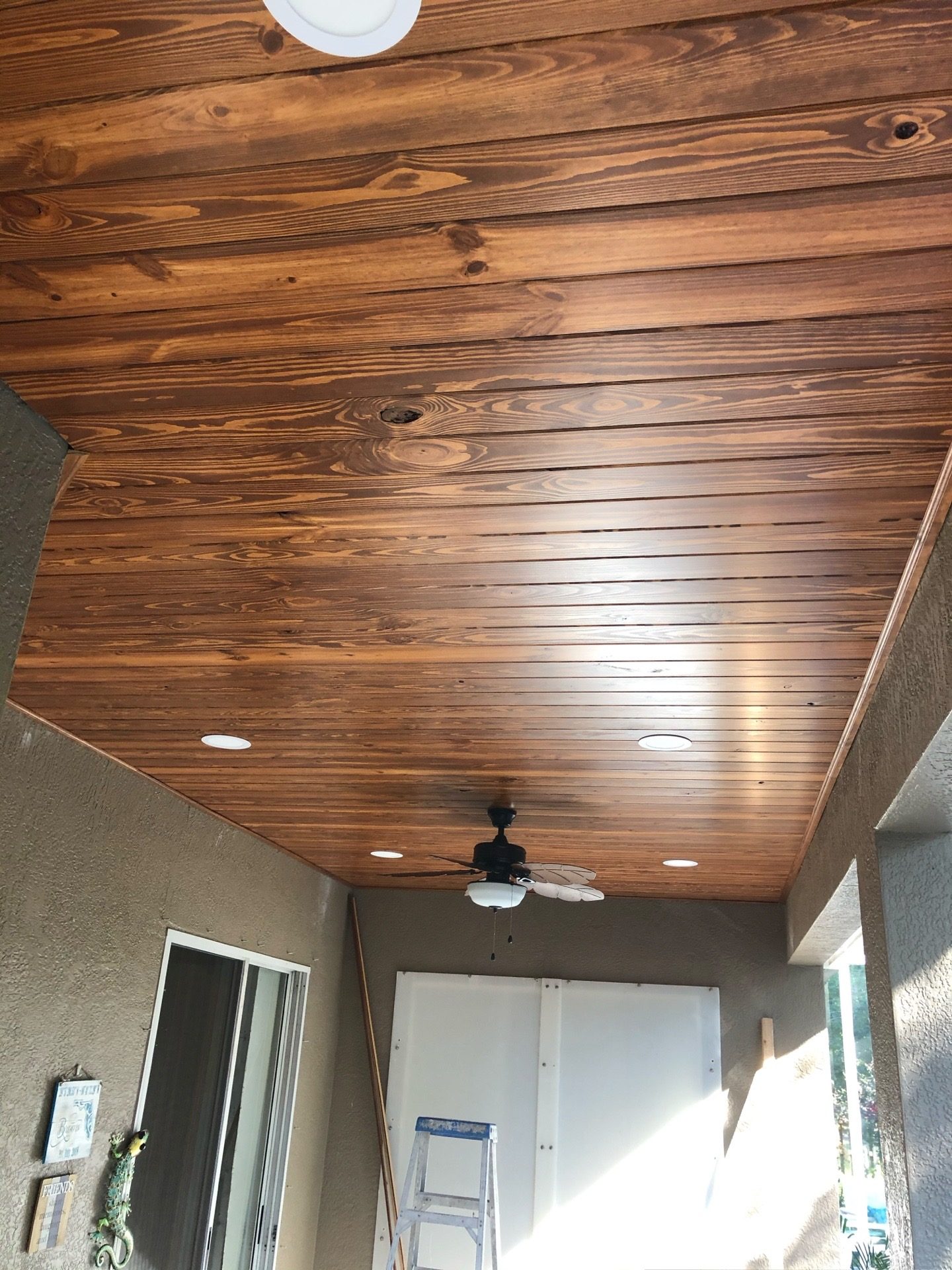 Custom tongue-and-groove ceiling installed by TC Remodeling